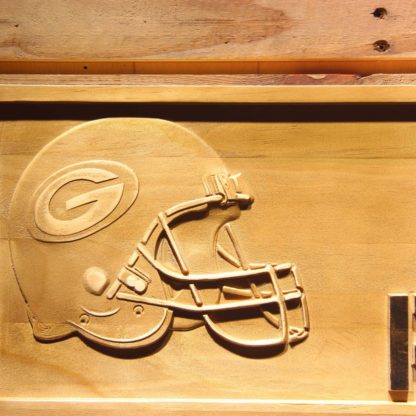 Green Bay Packers Helmet Wood Sign neon sign LED