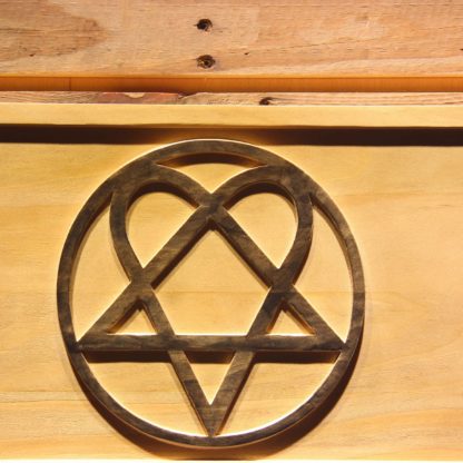 HIM Heartagram Wood Sign neon sign LED