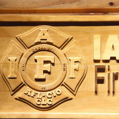 IAFF International Association of Fire Fighters Wood Sign neon sign LED