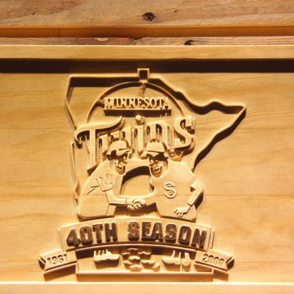 Minnesota Twins 40th Season Logo Wood Sign - Legacy Edition neon sign LED