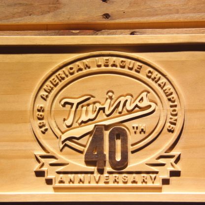 Minnesota Twins 1965 AL Championship 40th Anniversary Wood Sign - Legacy Edition neon sign LED