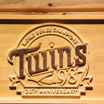 Minnesota Twins 1987 World Championship 20th Anniversary Wood Sign - Legacy Edition neon sign LED