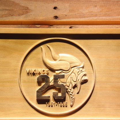 Minnesota Vikings 25th Anniversary Logo Wood Sign - Legacy Edition neon sign LED