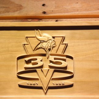 Minnesota Vikings 35th Anniversary Logo Wood Sign - Legacy Edition neon sign LED
