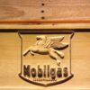 Mobilgas Old Shield Logo Wood Sign