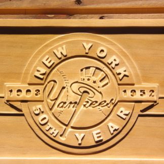 New York Yankees 50th Anniversary Logo Wood Sign - Legacy Edition neon sign LED