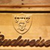 Oakland Raiders Budweiser Wood Sign