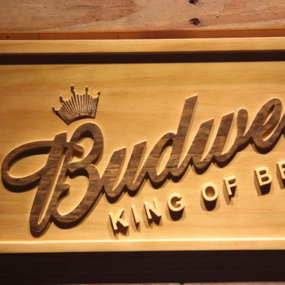 Budweiser King of Beers Slanted Wood Sign neon sign LED