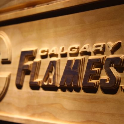 Calgary Flames Wood Sign neon sign LED