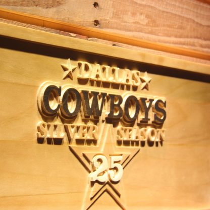 Dallas Cowboys 25th Anniversary Logo Wood Sign - Legacy Edition neon sign LED