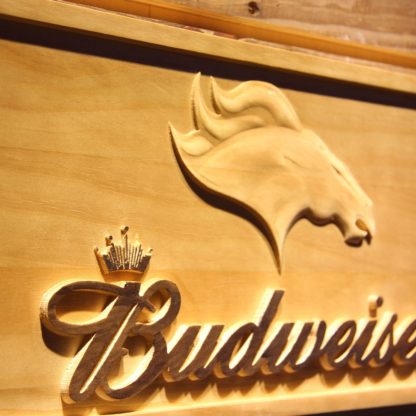 Denver Broncos Budweiser Wood Sign neon sign LED