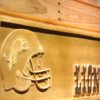 Detroit Lions Helmet Wood Sign