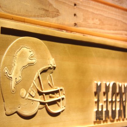 Detroit Lions Helmet Wood Sign neon sign LED