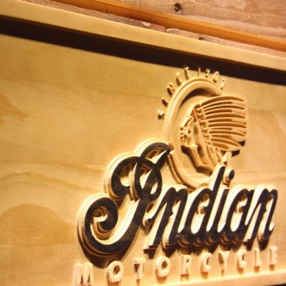 Indian Old Logo Wood Sign neon sign LED