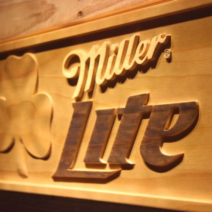 Miller Lite Shamrock Wood Sign neon sign LED