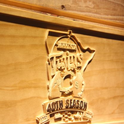 Minnesota Twins 40th Season Logo Wood Sign - Legacy Edition neon sign LED