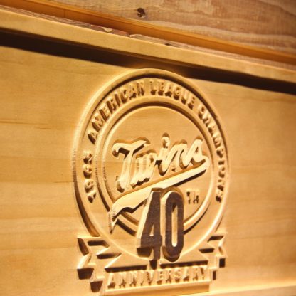 Minnesota Twins 1965 AL Championship 40th Anniversary Wood Sign - Legacy Edition neon sign LED