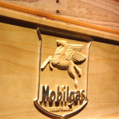 Mobilgas Old Shield Logo Wood Sign neon sign LED