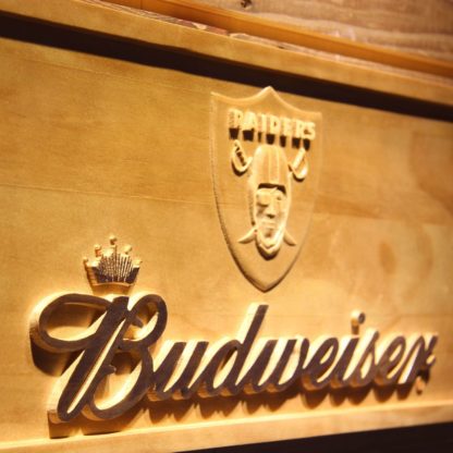 Oakland Raiders Budweiser Wood Sign neon sign LED