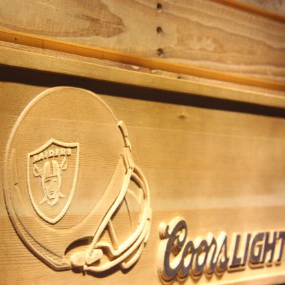 Oakland Raiders Coors Light Helmet Wood Sign neon sign LED