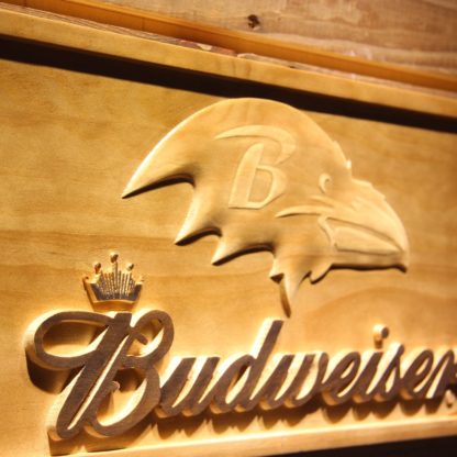 Baltimore Ravens Budweiser Wood Sign neon sign LED