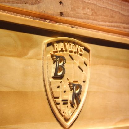 Baltimore Ravens Shield Logo Wood Sign neon sign LED