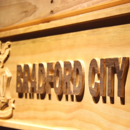 Bradford City AFC Crest Wood Sign neon sign LED