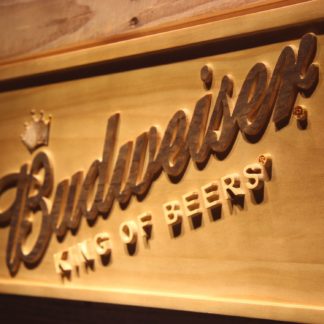 Budweiser King of Beers Slanted Wood Sign neon sign LED