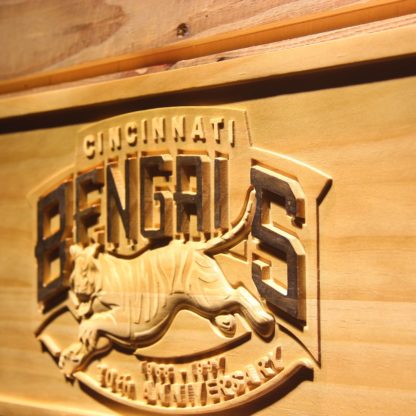 Cincinnati Bengals 30th Anniversary Logo Wood Sign - Legacy Edition neon sign LED