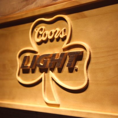 Coors Light Shamrock Wood Sign neon sign LED