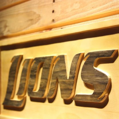 Detroit Lions Text Wood Sign neon sign LED