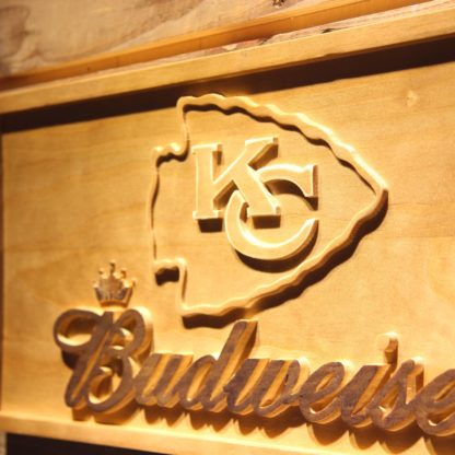 Kansas City Chiefs Budweiser Wood Sign neon sign LED
