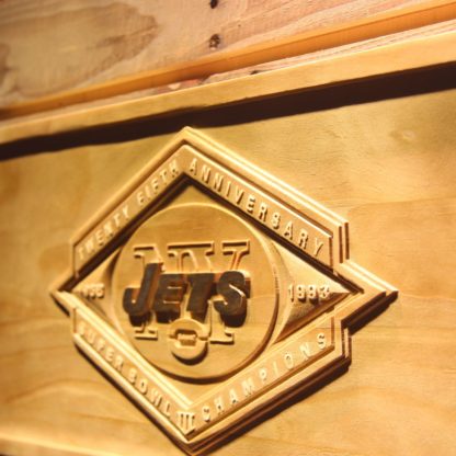 New York Jets Super Bowl III Championship 25th Anniversary Wood Sign - Legacy Edition neon sign LED