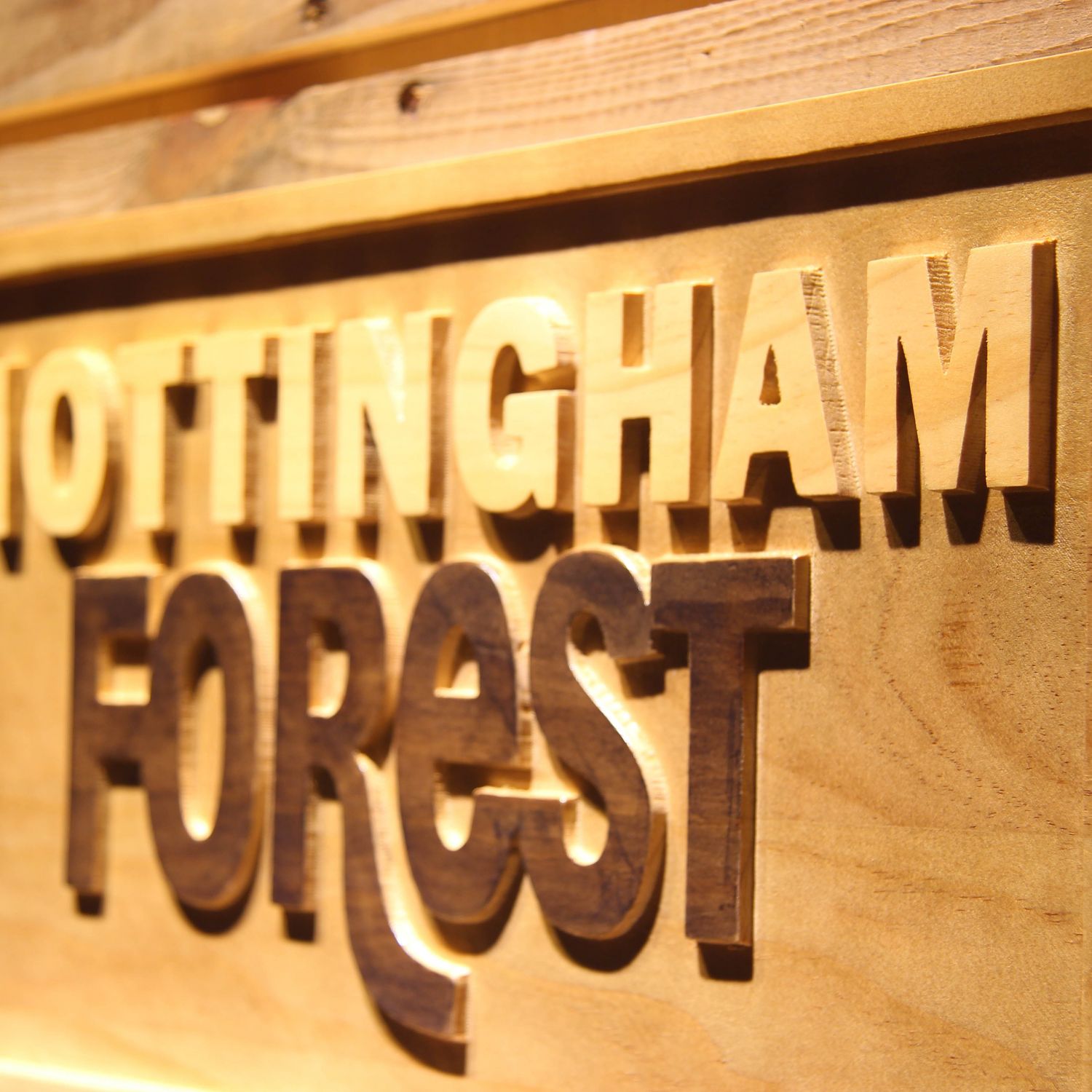 Nottingham Forest FC Wood Sign - neon sign - LED sign - shop - What's your sign?