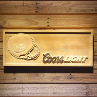 San Francisco 49ers Coors Light Helmet Wood Sign neon sign LED