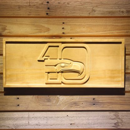 Seattle Seahawks 10th Anniversary Logo Wood Sign - Legacy Edition neon sign LED
