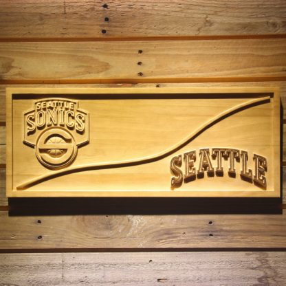 Seattle Sonics Split Wood Sign - Legacy Edition neon sign LED