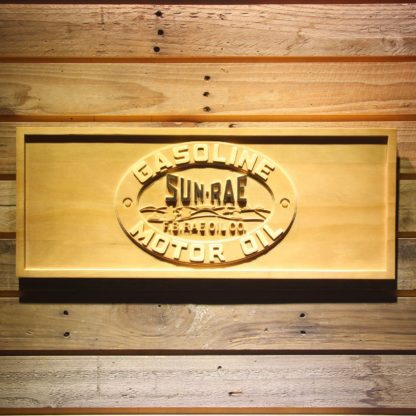 Sunrae Gasoline & Motor Oil Wood Sign neon sign LED