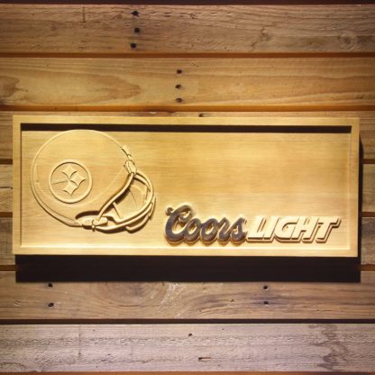 Pittsburgh Steelers Coors Light Helmet Wood Sign neon sign LED