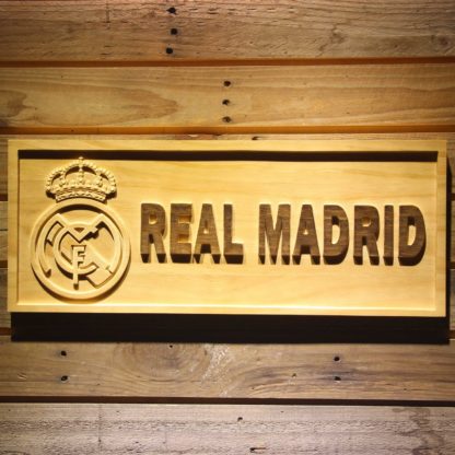 Real Madrid CF Crest Wood Sign neon sign LED