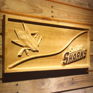 San Jose Sharks Split Wood Sign neon sign LED