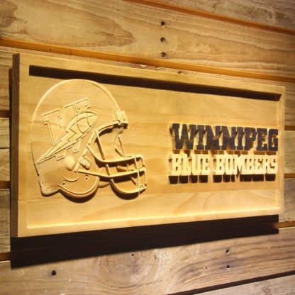 Winnipeg Blue Bombers Helmet Wood Sign - Legacy Edition neon sign LED