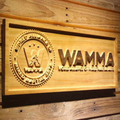 World Alliance of Mixed Martial Arts WAMMA Wood Sign neon sign LED