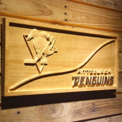 Pittsburgh Penguins Split Wood Sign neon sign LED