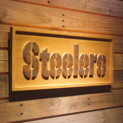 Pittsburgh Steelers 2 Wood Sign neon sign LED