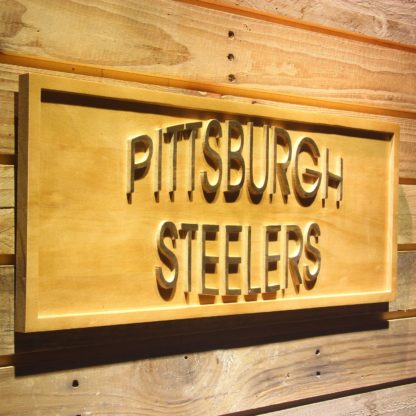 Pittsburgh Steelers Text Wood Sign neon sign LED