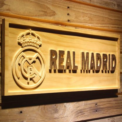 Real Madrid CF Crest Wood Sign neon sign LED