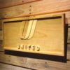 United Airlines Tulip Logo Wood Sign