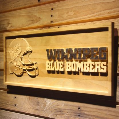 Winnipeg Blue Bombers Helmet Wood Sign - Legacy Edition neon sign LED