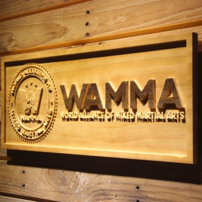 World Alliance of Mixed Martial Arts WAMMA Wood Sign neon sign LED